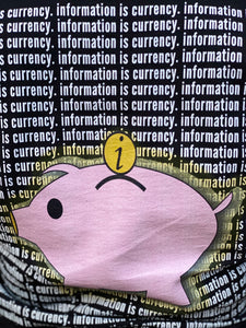 "INFORMATION IS CURRENCY" UNISEX SHORT SLEEVED TEE +colors (front/back design)