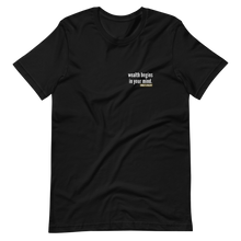 Load image into Gallery viewer, &quot;INFORMATION IS CURRENCY&quot; UNISEX SHORT SLEEVED TEE +colors (front/back design)
